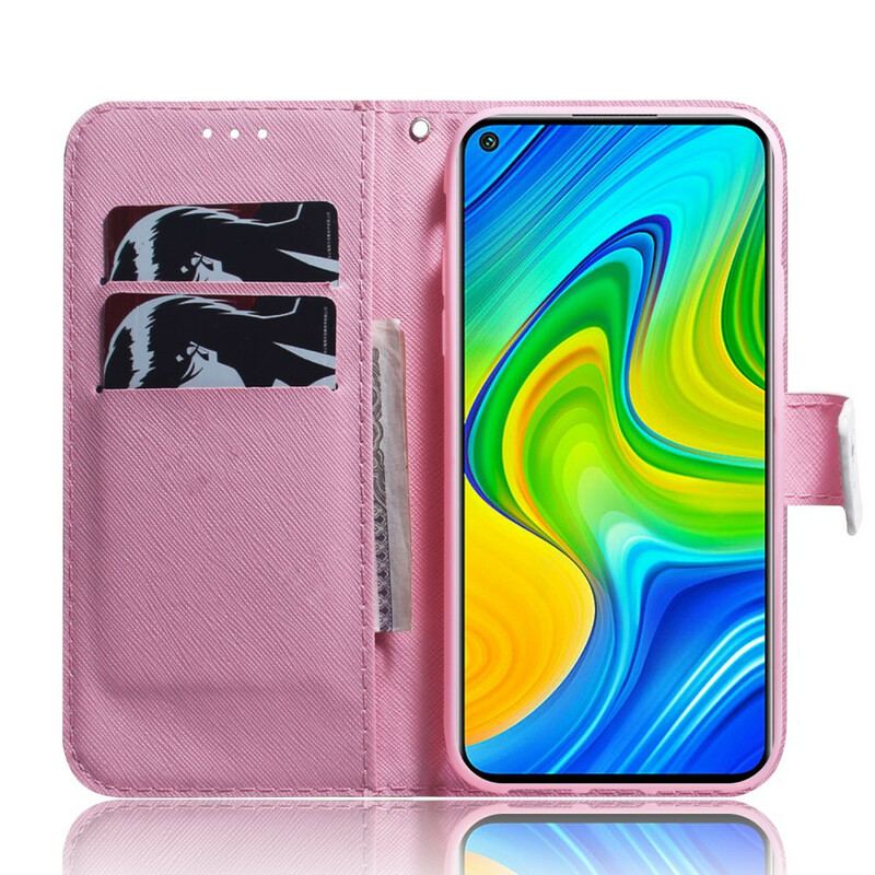 Flip Cover Xiaomi Redmi Note 9 Blomst Støvet Pink