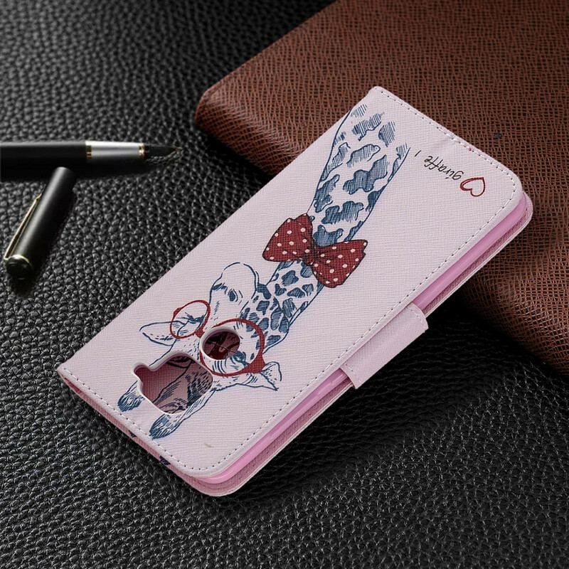 Flip Cover Xiaomi Redmi Note 9 Brainy Giraf