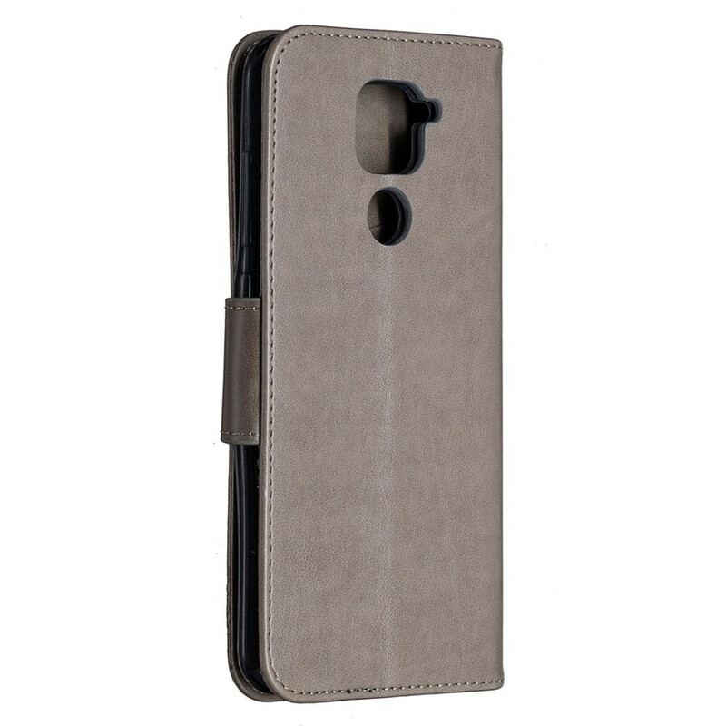 Flip Cover Xiaomi Redmi Note 9 Læder Cover Sommerfugle Og Skrå Klap