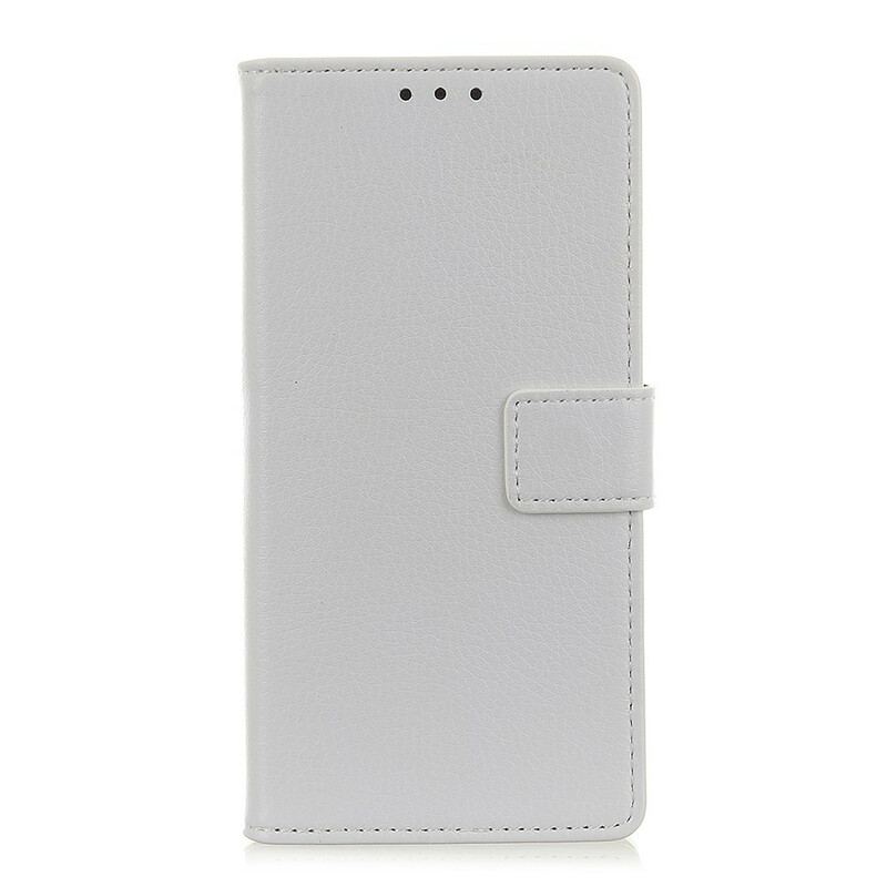 Flip Cover Xiaomi Redmi Note 9 Litchi-sømme I Lædereffekt