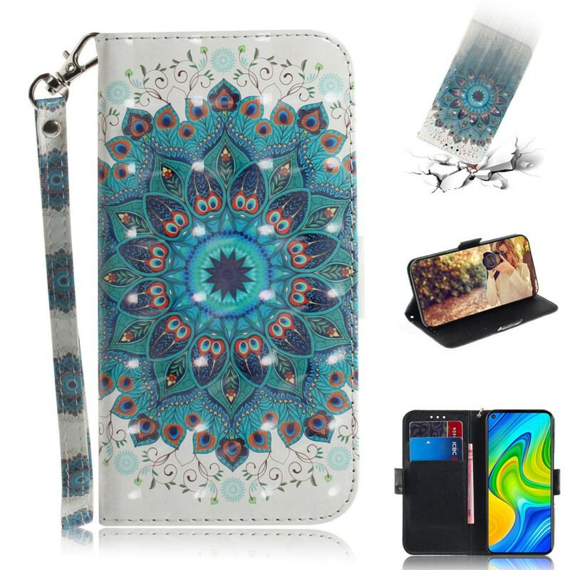 Flip Cover Xiaomi Redmi Note 9 Med Snor Mesterlig Mandala Med Rem