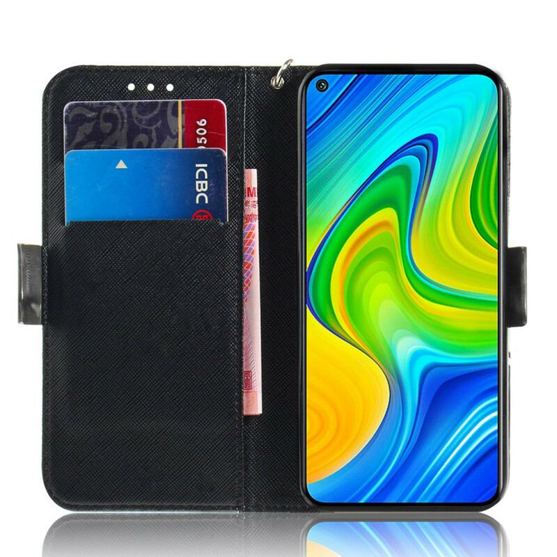 Flip Cover Xiaomi Redmi Note 9 Med Snor Mesterlig Mandala Med Rem