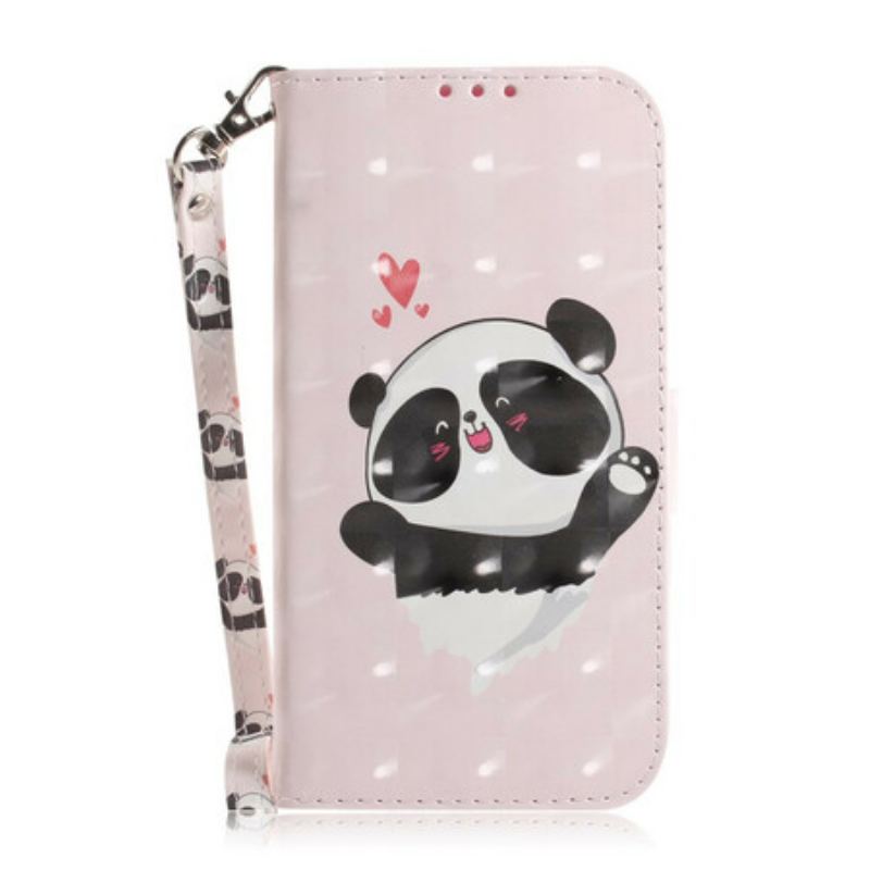 Flip Cover Xiaomi Redmi Note 9 Med Snor Panda Love Med Snor