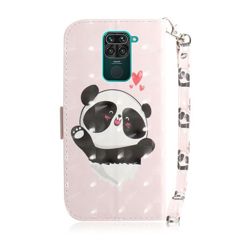 Flip Cover Xiaomi Redmi Note 9 Med Snor Panda Love Med Snor