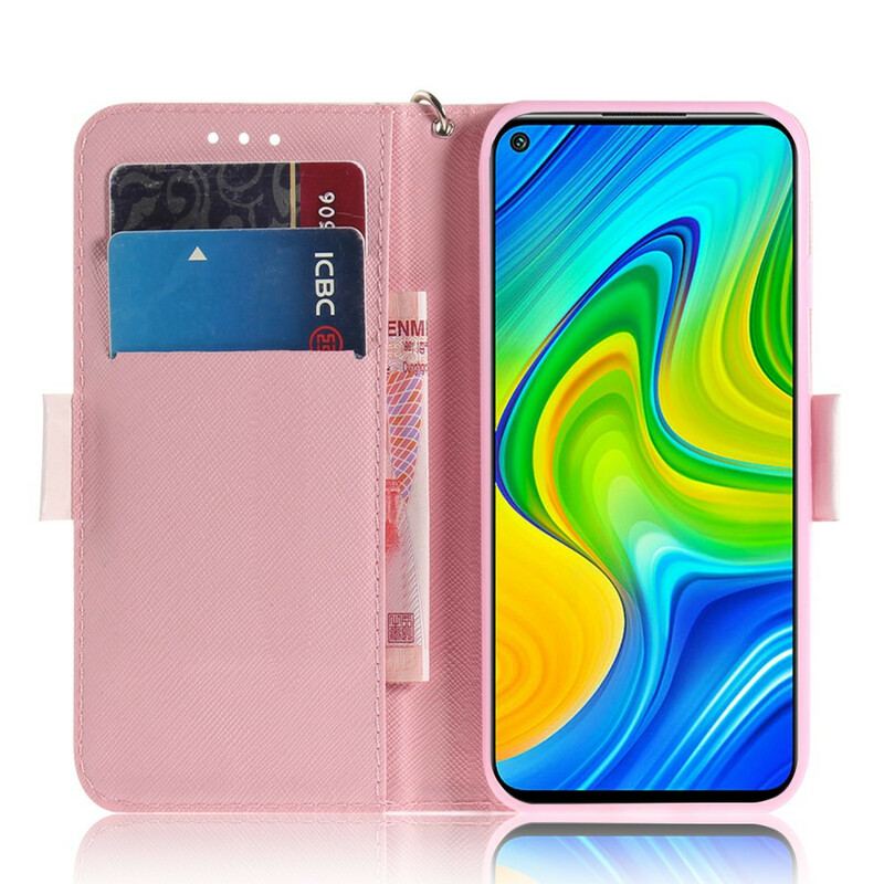 Flip Cover Xiaomi Redmi Note 9 Med Snor Panda Love Med Snor