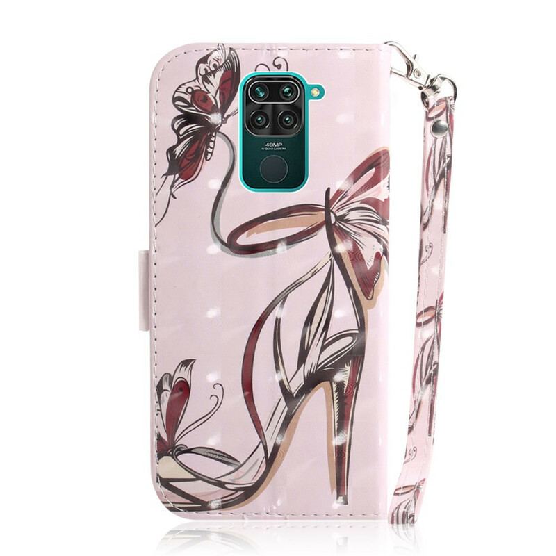 Flip Cover Xiaomi Redmi Note 9 Med Snor Strappy Pumpe