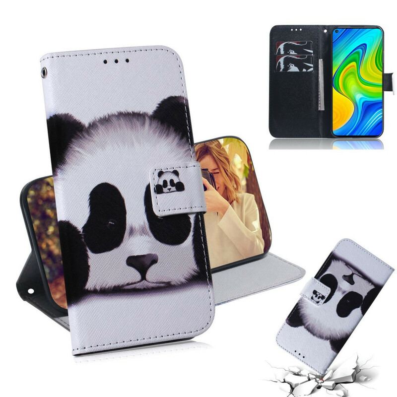 Flip Cover Xiaomi Redmi Note 9 Panda Ansigt