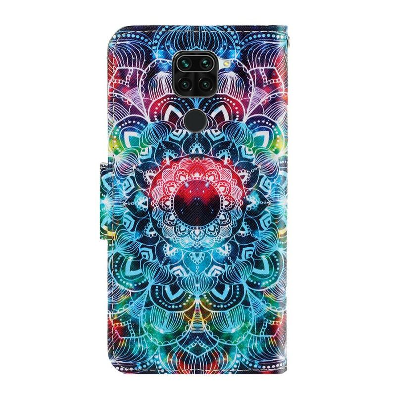 Læder Cover Xiaomi Redmi Note 9 Med Snor Prangende Strappy Mandala