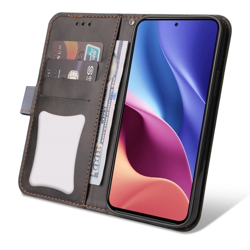 Flip Cover Poco F3 Tofarvet Design