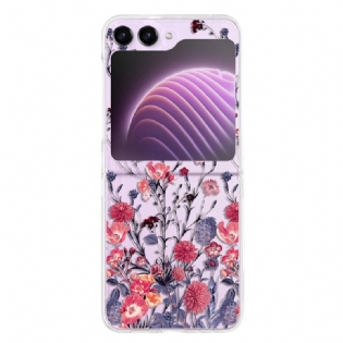 Cover Samsung Galaxy Z Flip 5 Gennemsigtig Blomstret