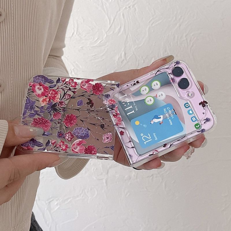 Cover Samsung Galaxy Z Flip 5 Gennemsigtig Blomstret