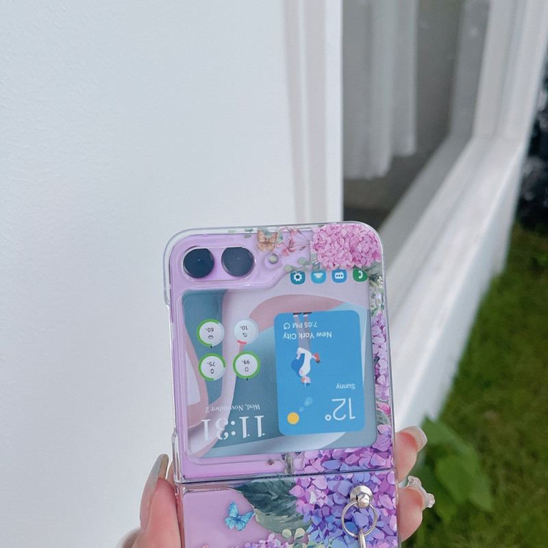 Cover Samsung Galaxy Z Flip 5 Gennemsigtige Blomster