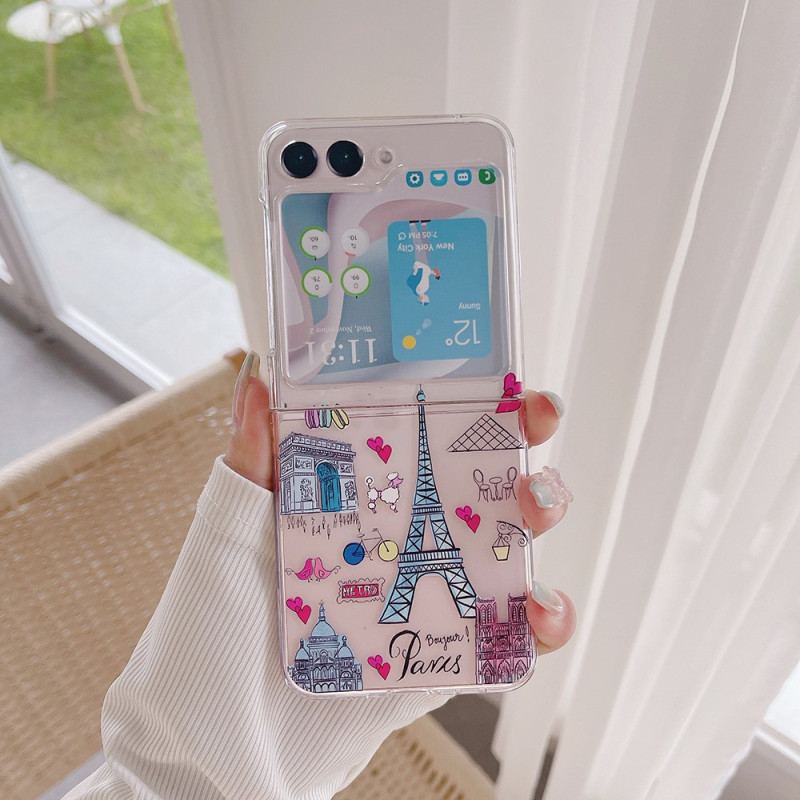 Cover Samsung Galaxy Z Flip 5 Gennemsigtigt Paris