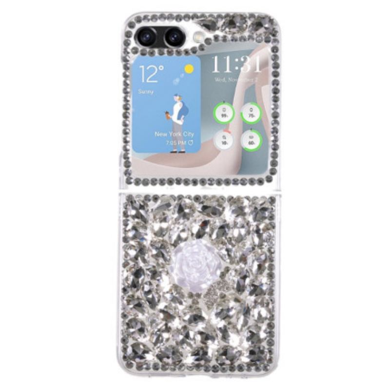 Cover Samsung Galaxy Z Flip 5 Hvid Rose Charms