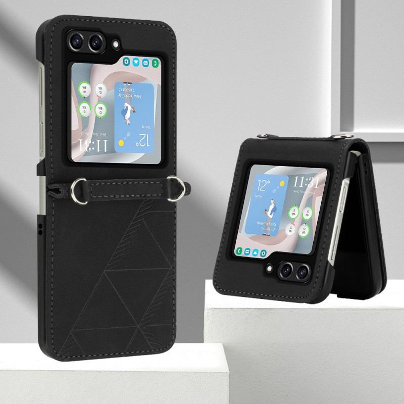 Cover Samsung Galaxy Z Flip 5 Kunstlædertrekanter