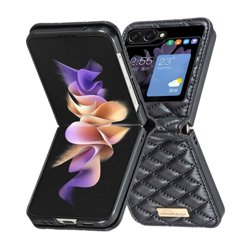 Cover Samsung Galaxy Z Flip 5 Quiltet Stil Binfen Farve