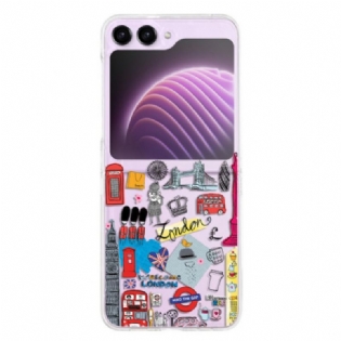 Cover Samsung Galaxy Z Flip 5 Telefon Etui Gennemsigtigt London