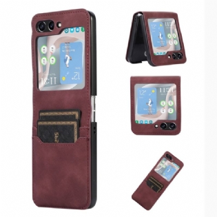 Etui Samsung Galaxy Z Flip 5 Retro Kortholder I Lædereffekt