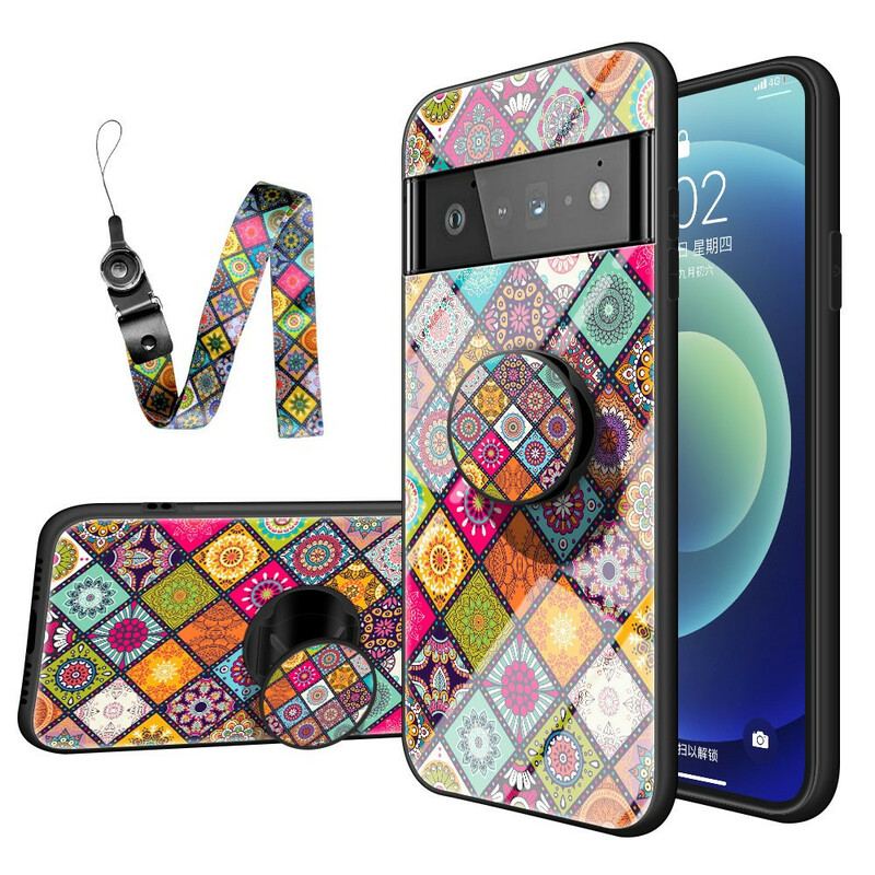 Cover Google Pixel 6 Pro Patchwork Magnetisk Holder