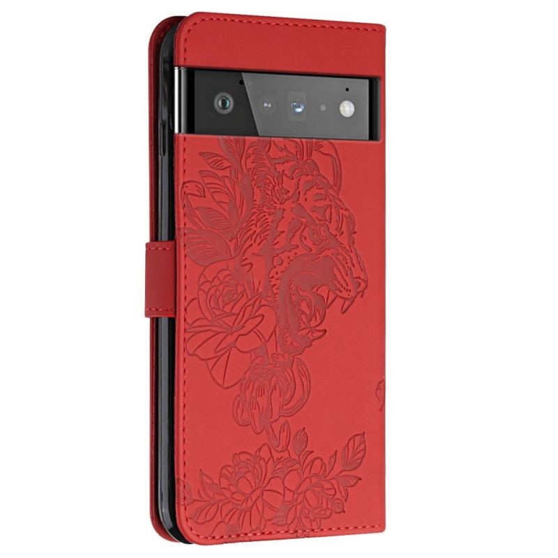 Flip Cover Google Pixel 6 Pro Barok Tiger Og Strass