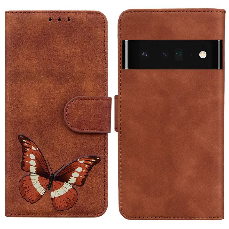 Flip Cover Google Pixel 6 Pro Skin-touch Butterfly