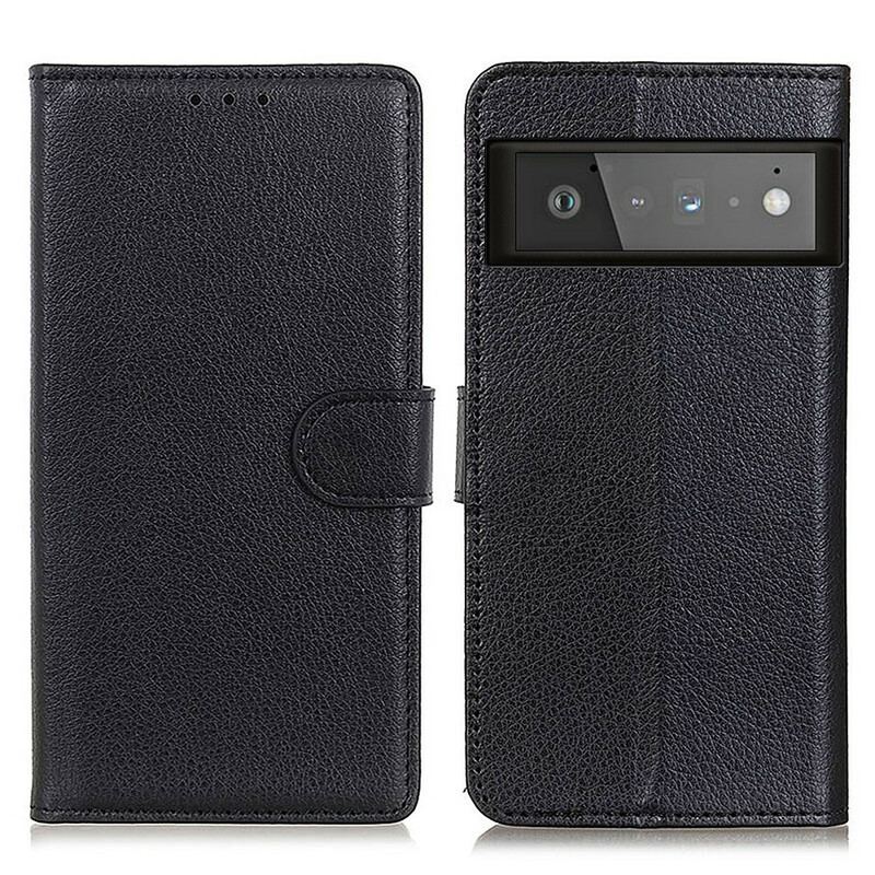 Flip Cover Google Pixel 6 Pro Traditionelt Litchi