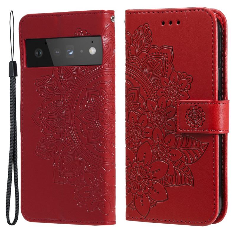 Læder Cover Google Pixel 6 Pro Blomster Mandala