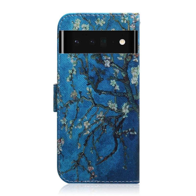 Læder Cover Google Pixel 6 Pro Blomstrende Trægren