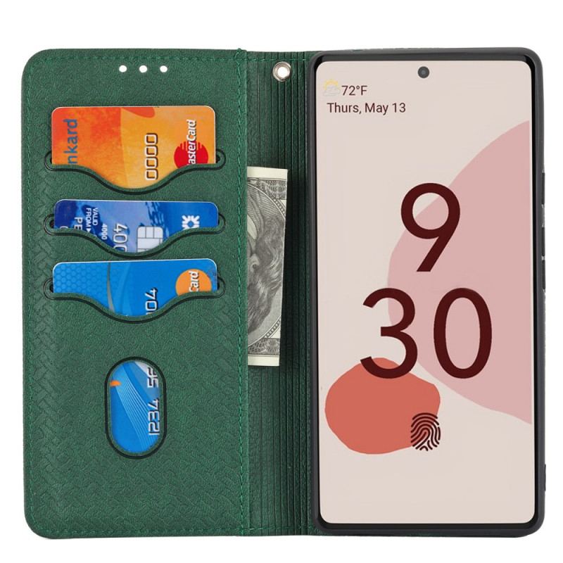 Læder Cover Google Pixel 6 Pro Med Snor Strappy Vævet Læder Stil