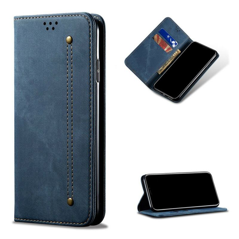 Cover Realme 7i Flip Cover Denim Stof