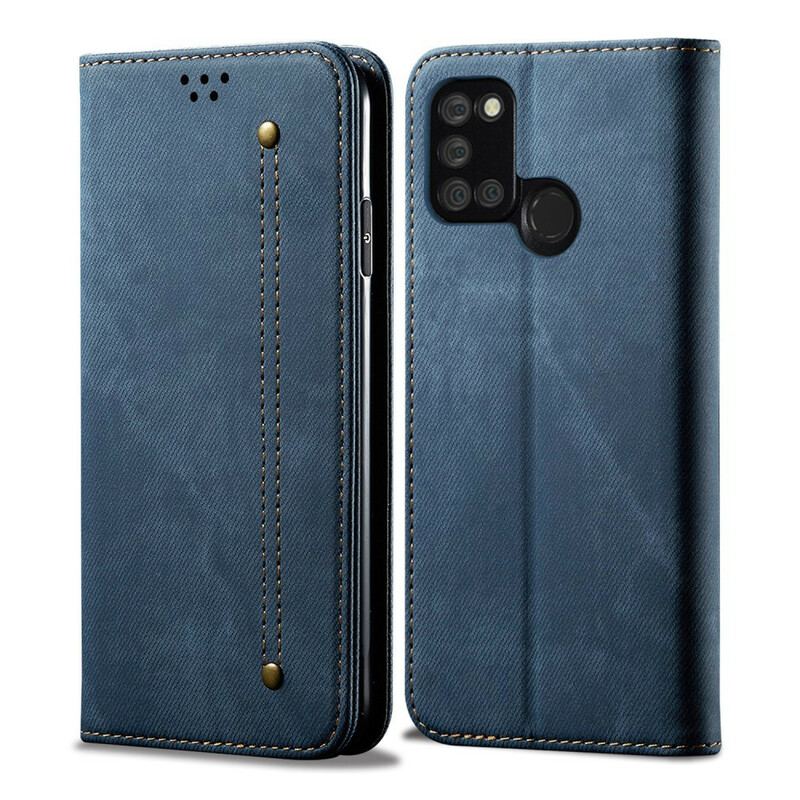 Cover Realme 7i Flip Cover Denim Stof