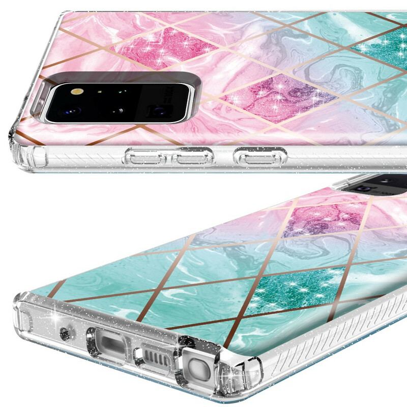 Cover Samsung Galaxy Note 20 Ultra Flise Glitter Marmor