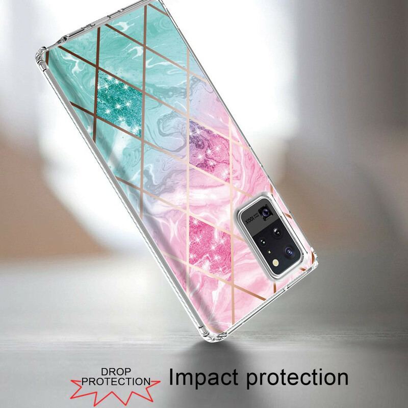 Cover Samsung Galaxy Note 20 Ultra Flise Glitter Marmor