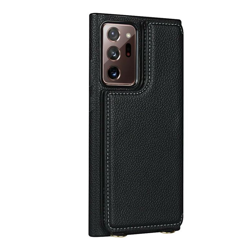 Cover Samsung Galaxy Note 20 Ultra Litchi Læder Kortholder Stativ