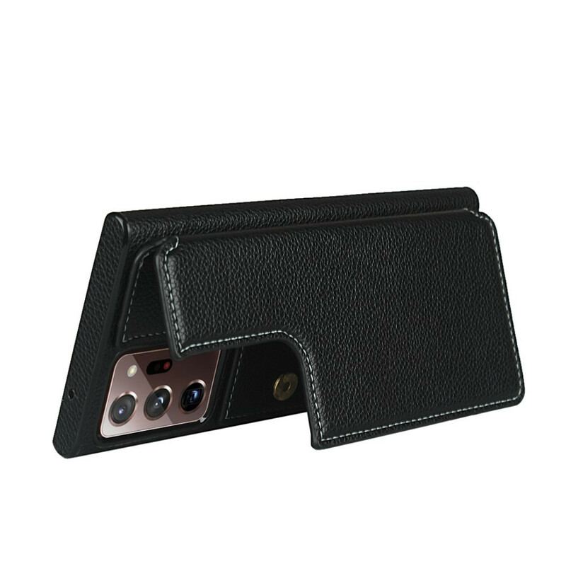 Cover Samsung Galaxy Note 20 Ultra Litchi Læder Kortholder Stativ