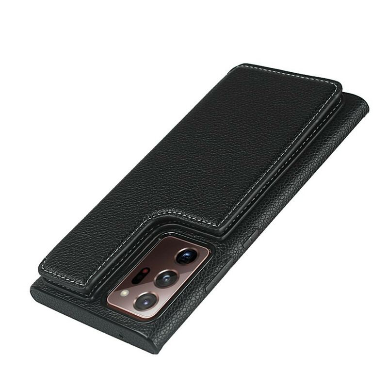 Cover Samsung Galaxy Note 20 Ultra Litchi Læder Kortholder Stativ