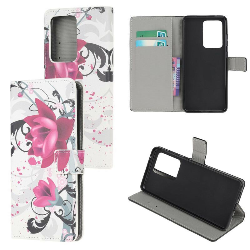 Flip Cover Samsung Galaxy Note 20 Ultra Tropiske Blomster