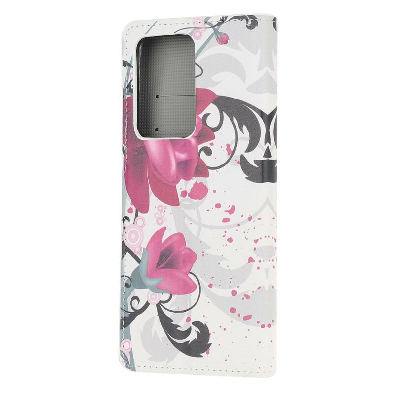 Flip Cover Samsung Galaxy Note 20 Ultra Tropiske Blomster