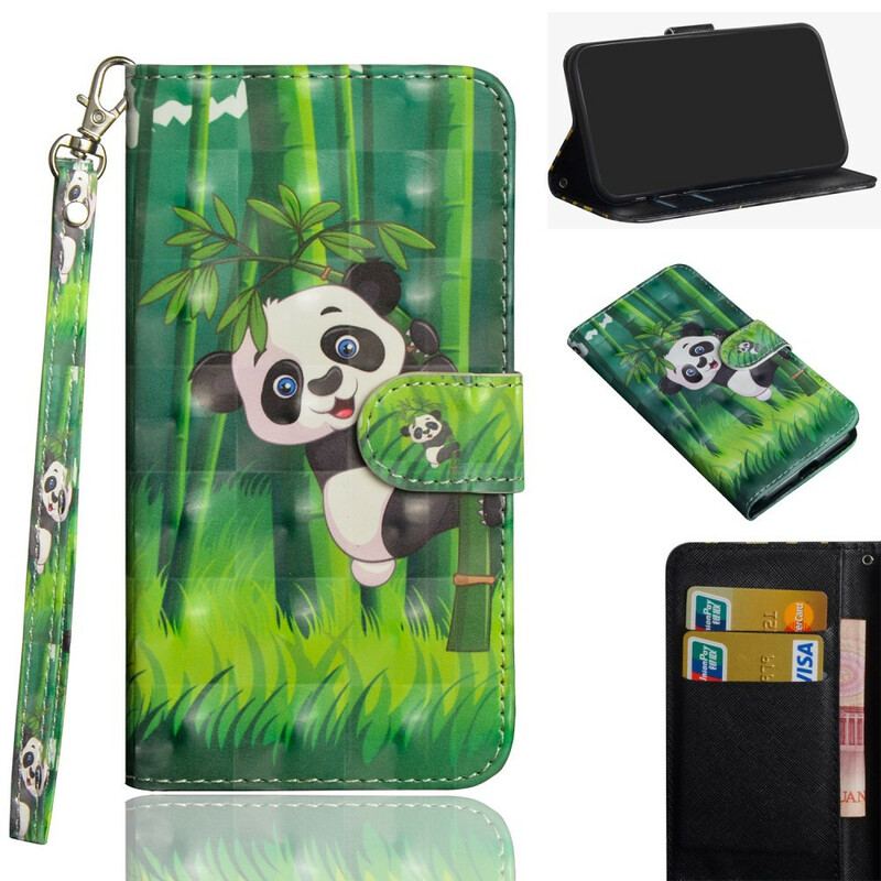 Læder Cover Samsung Galaxy Note 20 Ultra Panda Og Bambus