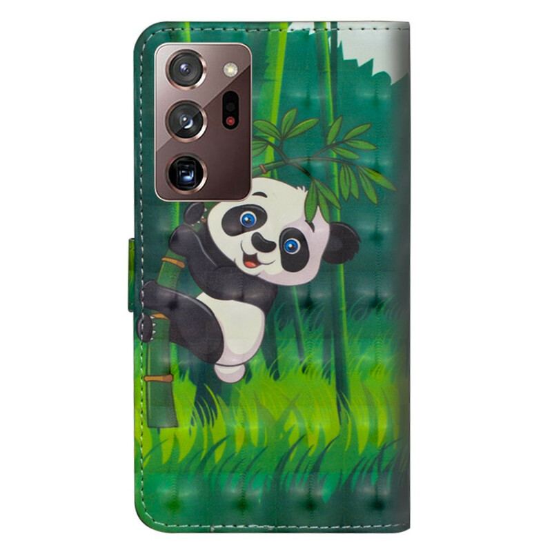 Læder Cover Samsung Galaxy Note 20 Ultra Panda Og Bambus