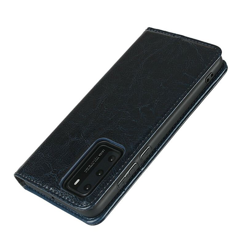 Cover Huawei P40 Flip Cover Ægte Læder