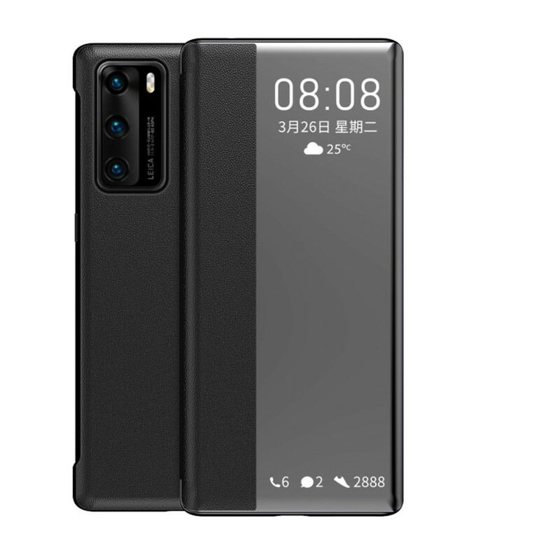 Cover Huawei P40 Vindue I Imiteret Læder