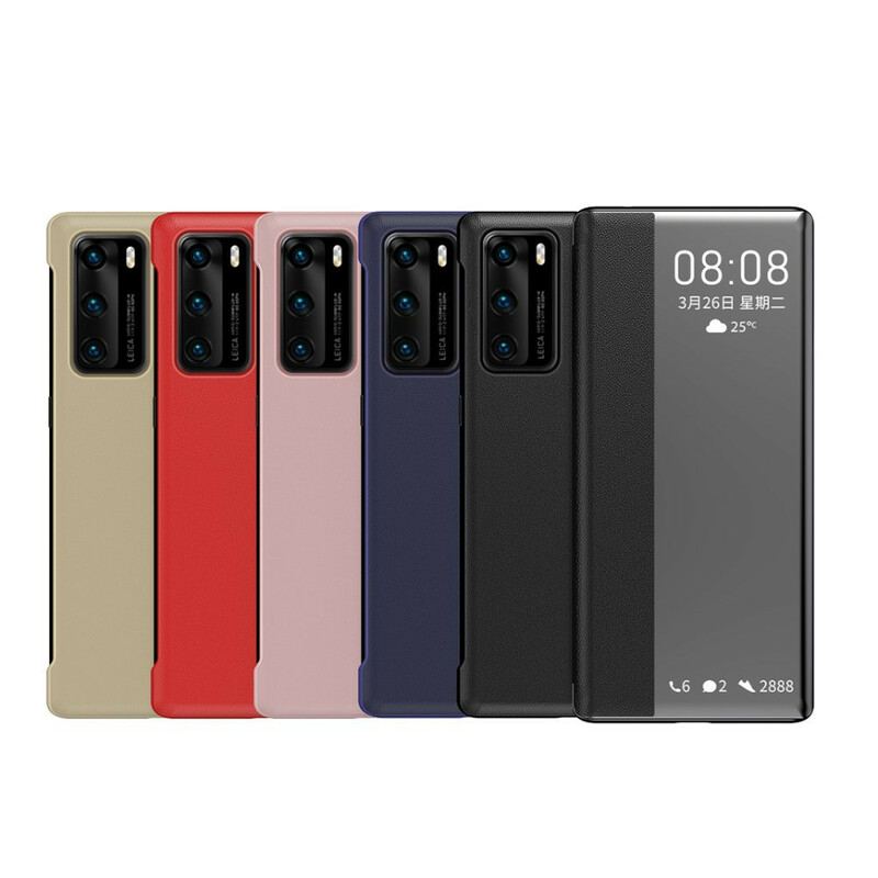 Cover Huawei P40 Vindue I Imiteret Læder