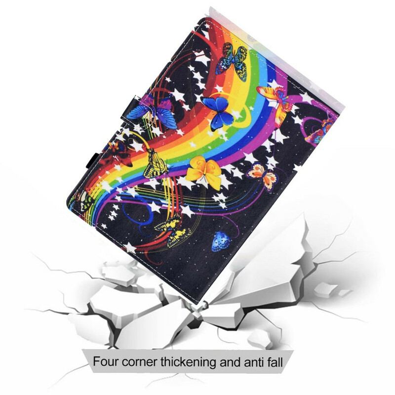 Flip Cover iPad Air (2022) (2020) Regnbue Sommerfugle