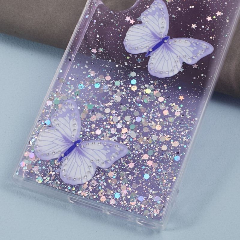 Cover Samsung Galaxy S24 Ultra 5g Glitter Med Sommerfugle