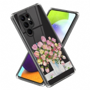 Cover Samsung Galaxy S24 Ultra 5g Lyserøde Blomster Maleri