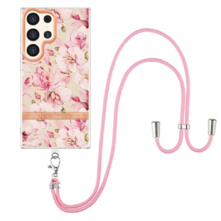 Cover Samsung Galaxy S24 Ultra 5g Telefon Etui Ved Cordon Florale