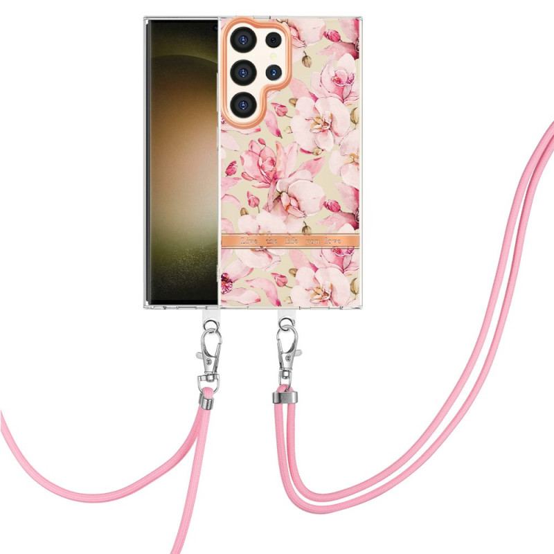 Cover Samsung Galaxy S24 Ultra 5g Telefon Etui Ved Cordon Florale