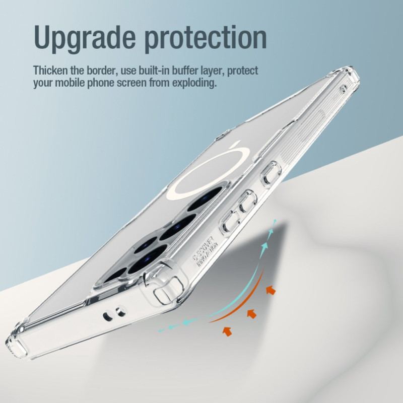 Cover Samsung Galaxy S24 Ultra 5g Transparent Kompatibel Med Magsafe Nature Pro Series Nillkin