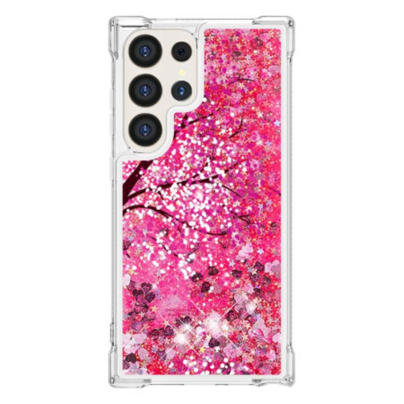 Cover Til Samsung Galaxy S24 Ultra 5g Cherry Blossom Pailletter